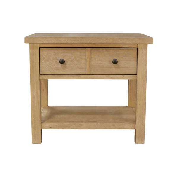 Alpine Furniture Emilia Modern Farmhouse One-Drawer Nightstand In Warm Oak — Soft-Close Drawer, Open Shelf, Fully Assembled 5170-02