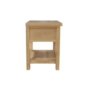 Alpine Furniture Emilia Modern Farmhouse One-Drawer Nightstand In Warm Oak — Soft-Close Drawer, Open Shelf, Fully Assembled 5170-02