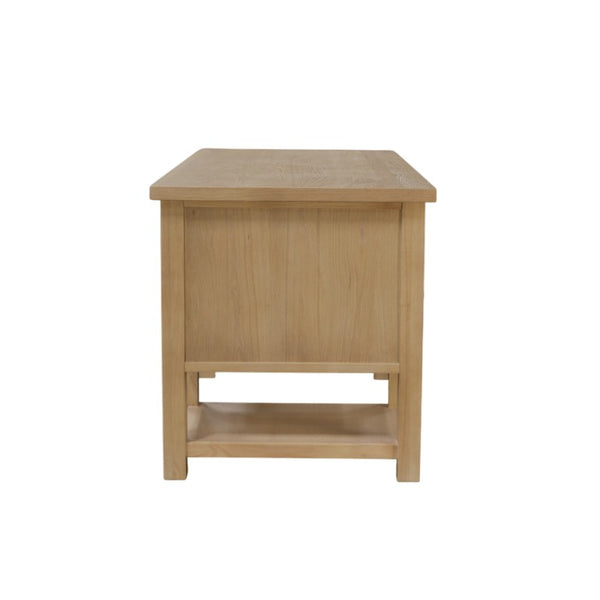 Alpine Furniture Emilia Modern Farmhouse Desk 60" X 28" – Fully Finished All-Sides, Oak-Tone Storage & Ready-To-Use 5170-65