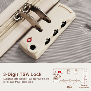 English Elm Premium Abs Hardshell 3 Piece Suitcase Set with Tsa Locks and Spinner Wheels Brown N726P296022B