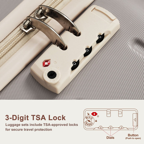 English Elm Premium Abs Hardshell 3 Piece Suitcase Set with Tsa Locks and Spinner Wheels Brown N726P296022B