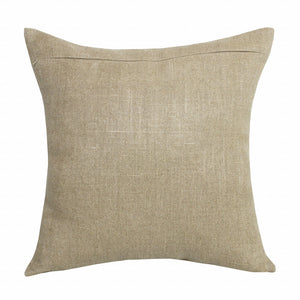 Homeroots 20" X 20" Beige And Brown Linen Striped Zippered Pillow   517025