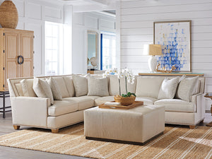 Lexington Barclay Butera Clayton Leather Cocktail Ottoman - Elegant Charcoal Upholstery By Barclay Butera For Stylish Living   Ll5455-46-40