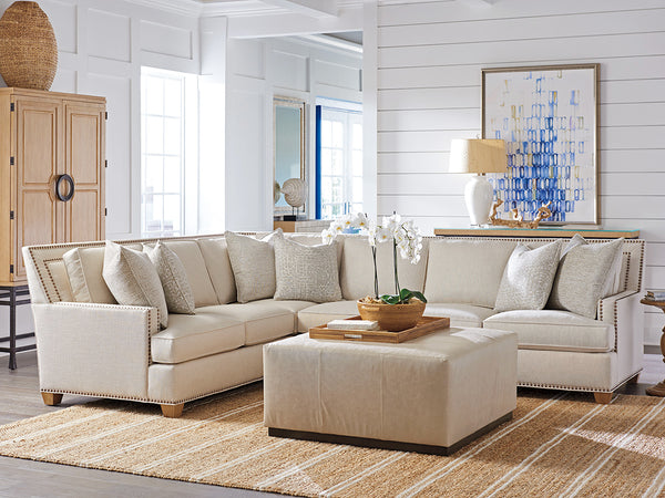 Lexington Barclay Butera Clayton Leather Cocktail Ottoman - Elegant Charcoal Upholstery By Barclay Butera For Stylish Living   Ll5455-46-40