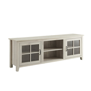 English Elm Walker Edison - Modern Farmhouse Birch 70" TV Stand with Windowpane Glass Doors, Cord Management, 3 Shelves, Durable Finish B185P169355