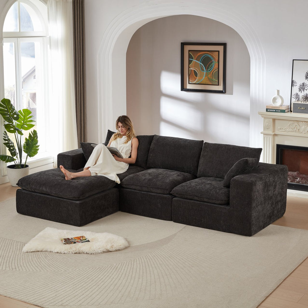 English Elm Modern Chenille Cloud Sofa - Cozy, Configurable Comfort For Stylish Living Rooms, Apartments & Offices W3396S00039