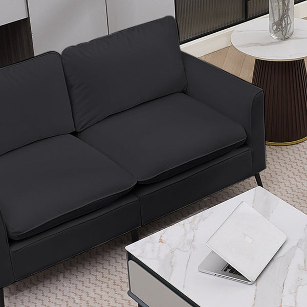 English Elm Ts Cat Paw Faux Leather Accent Chair Nordic Retro Single Seat for Bedroom Lounge Black W2311P457732