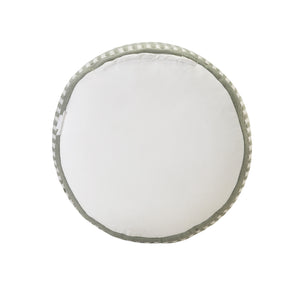 Homeroots 20" Green Polyester Round Striped Indoor Outdoor Pouf Ottoman Sage Green,White  517434