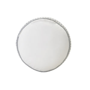 Homeroots 20" Blue Polyester Round Striped Indoor Outdoor Pouf Ottoman Slate Blue,Gray,White  517435