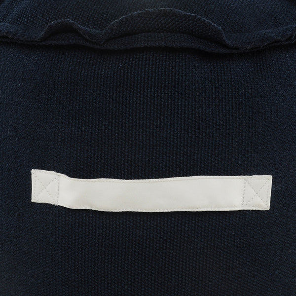 Homeroots 20" Blue Polyester Round Patchwork Indoor Outdoor Pouf Ottoman   517437