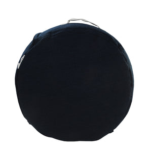 Homeroots 20" Blue Polyester Round Patchwork Indoor Outdoor Pouf Ottoman   517437