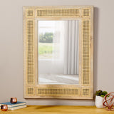 Christopher Knight Home® - Noble House - Cavendish Boho Mirror with Wicker Caning, Natural