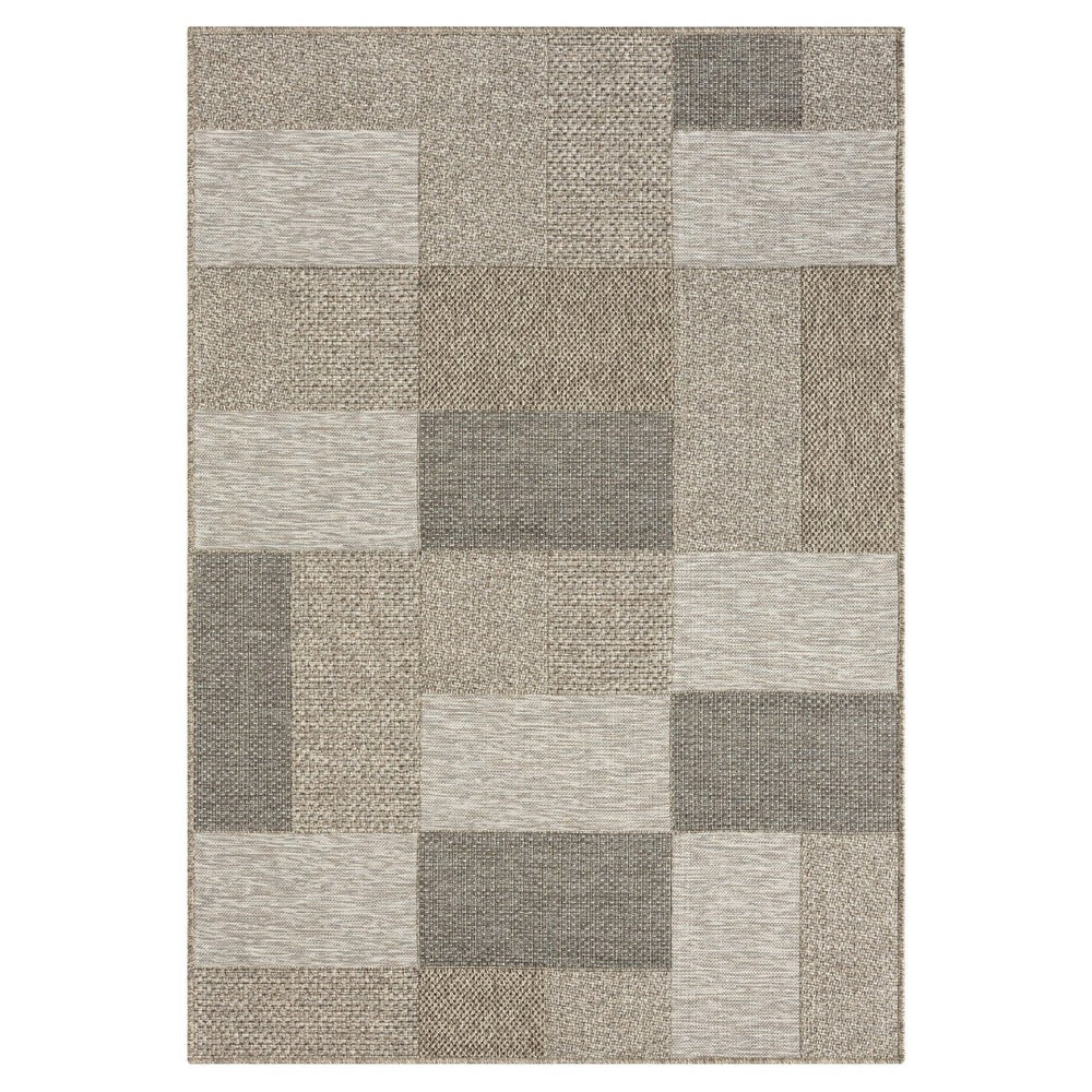 HomeRoots 5' Gray Geometric Handmade Area Rug – Versatile Indoor/Outdoor Decor for Modern Spaces & Patios 5' x 7' 517465