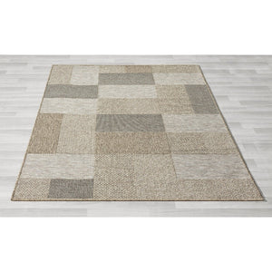 HomeRoots 5' Gray Geometric Handmade Area Rug – Versatile Indoor/Outdoor Decor for Modern Spaces & Patios 5' x 7' 517465
