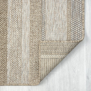 HomeRoots 5' Gray Striped Handmade Area Rug – Versatile Indoor-Outdoor Style for Modern and Traditional Spaces 7'10" x 9'6" 517468