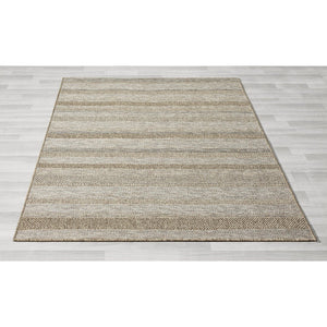 HomeRoots 5' Gray Striped Handmade Area Rug – Versatile Indoor-Outdoor Style for Modern and Traditional Spaces 7'10" x 9'6" 517468