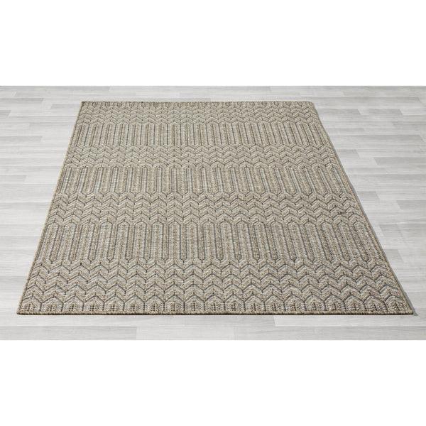 HomeRoots 5' Gray Chevron Handmade Area Rug - Stylish, Versatile Indoor Outdoor Décor for Any Space 7'10" x 9'6" 517472