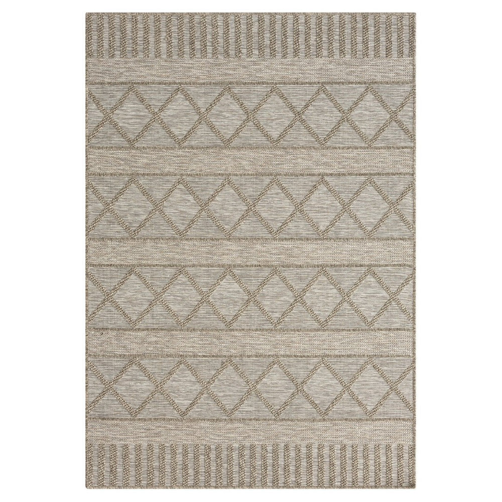 HomeRoots 5' Gray Striped Handmade Area Rug – Versatile Indoor Outdoor Design for Timeless Style & Durability 5' x 7' 517473