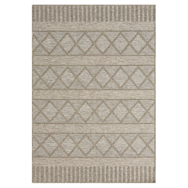 HomeRoots 5' Gray Striped Handmade Area Rug – Versatile Indoor Outdoor Design for Timeless Style & Durability 7'10" x 9'6" 517474