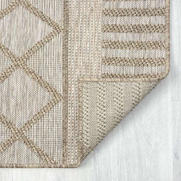 HomeRoots 5' Gray Striped Handmade Area Rug – Versatile Indoor Outdoor Design for Timeless Style & Durability 7'10" x 9'6" 517474