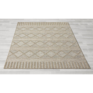 HomeRoots 5' Gray Striped Handmade Area Rug – Versatile Indoor Outdoor Design for Timeless Style & Durability 7'10" x 9'6" 517474