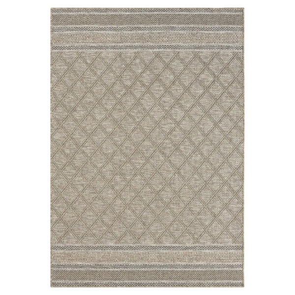 HomeRoots 5' Gray Geometric Handmade Area Rug for Indoor and Outdoor Spaces - Stylish and Durable Design 5' x 7' 517475