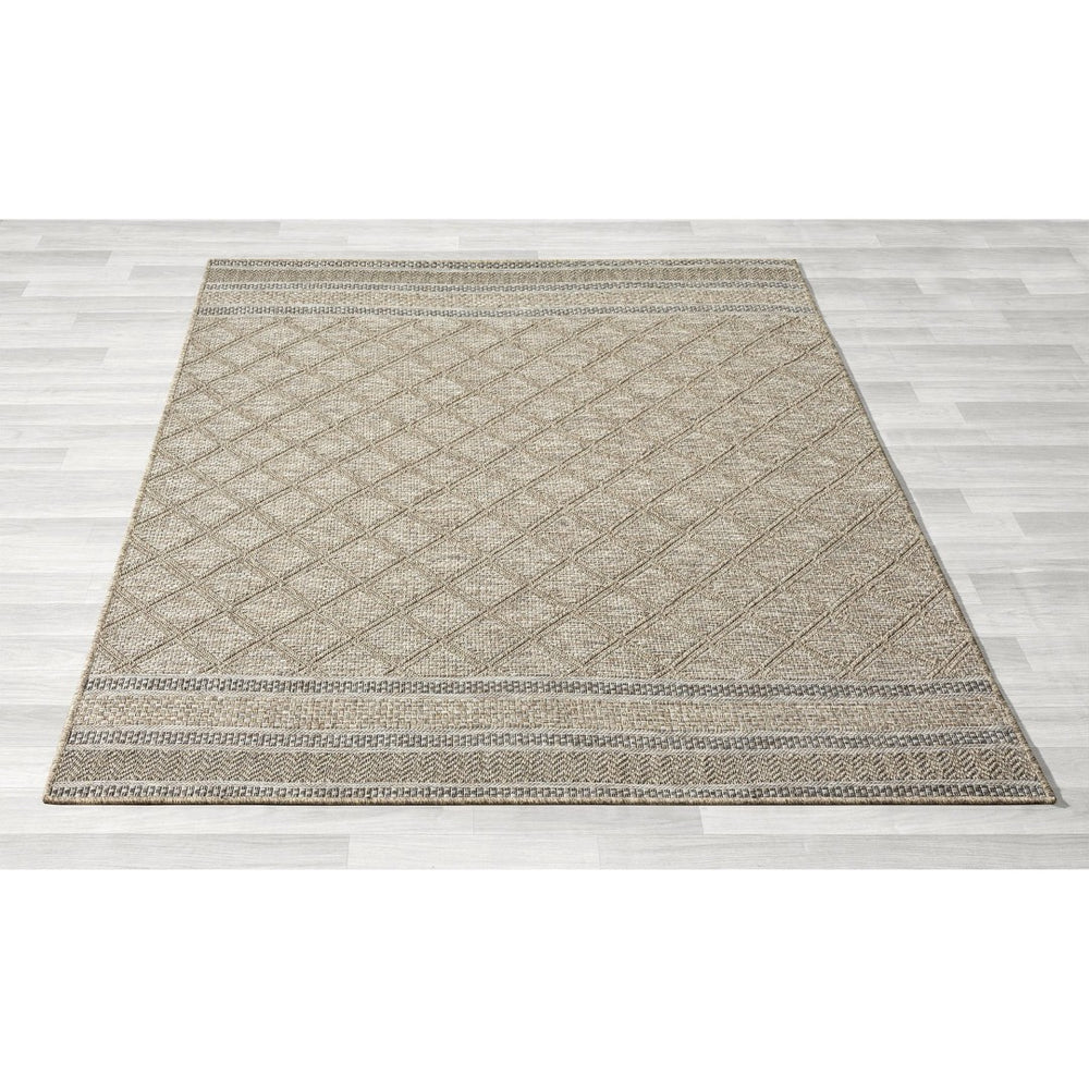 HomeRoots 5' Gray Geometric Handmade Area Rug for Indoor and Outdoor Spaces - Stylish and Durable Design 7'10" x 9'6" 517476