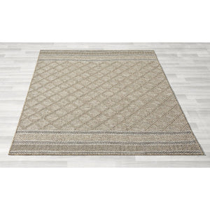 HomeRoots 5' Gray Geometric Handmade Area Rug for Indoor and Outdoor Spaces - Stylish and Durable Design 7'10" x 9'6" 517476