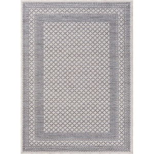 HomeRoots 5' Contemporary Blue Geometric Indoor-Outdoor Area Rug for Modern Homes and Patios - Durable Design Light Blue 5' x 7' 517480