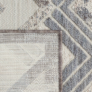 HomeRoots 8' X 9' Blue Chevron Indoor Outdoor Area Rug - Stylish, Durable, and Water-Resistant for Any Space 517483