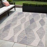 Stylish Indoor Outdoor Area Rug - Modern Geometric Design for Home or Patio - Stain Resistant