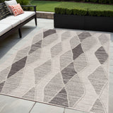 Homeroots 5' X 7' Gray Geometric Indoor Outdoor Area Rug Gray Recycled P.E.T. 517488