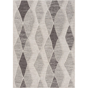 HomeRoots 8' X 9' Gray Geometric Indoor/Outdoor Area Rug – Modern Style, Durable, Easy-Care & Versatile Design 517489
