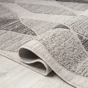 HomeRoots 8' X 9' Gray Geometric Indoor/Outdoor Area Rug – Modern Style, Durable, Easy-Care & Versatile Design 517489