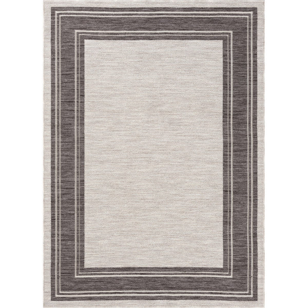 Homeroots 8' X 9' Gray And Ivory Indoor Outdoor Area Rug  Recycled P.E.T. 517493