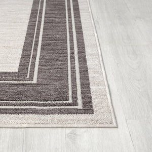 Homeroots 8' X 9' Gray And Ivory Indoor Outdoor Area Rug  Recycled P.E.T. 517493