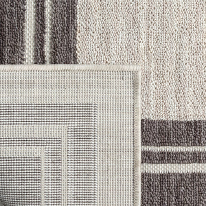 Homeroots 8' X 9' Gray And Ivory Indoor Outdoor Area Rug  Recycled P.E.T. 517493