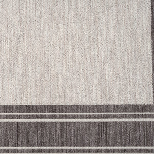 Homeroots 8' X 9' Gray And Ivory Indoor Outdoor Area Rug  Recycled P.E.T. 517493