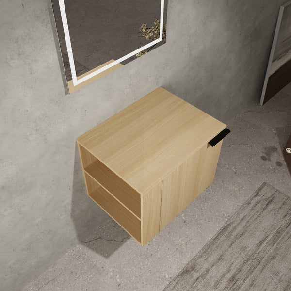 English Elm 24" Oak Bathroom Vanity Sink Cabinet - Modern Design, Soft-Close Doors, Great Storage For Small Spaces W1972P204940