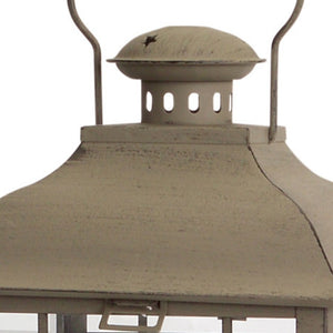 Homeroots Set Of Three Brown Glass And Metal Geometric Floor Lantern Candle Holders   517558