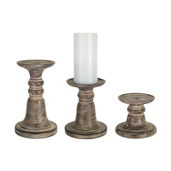 Homeroots Set Of Three Brown Flameless Tabletop   517589