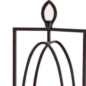Homeroots Set Of Two Black Iron Ornate Tabletop Hurricane Candle Holders   517610