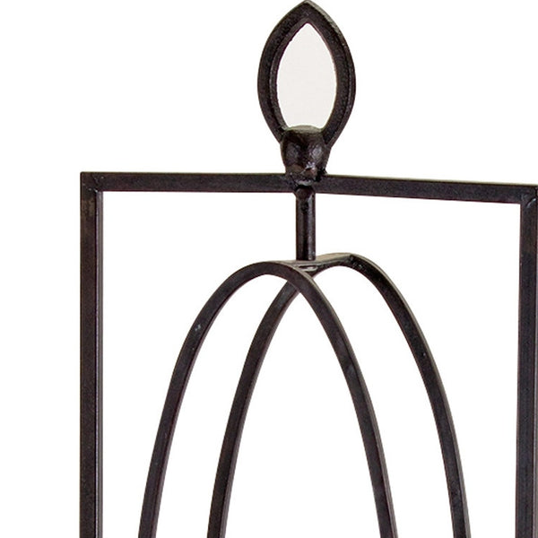 Homeroots Set Of Two Black Iron Ornate Tabletop Hurricane Candle Holders   517610