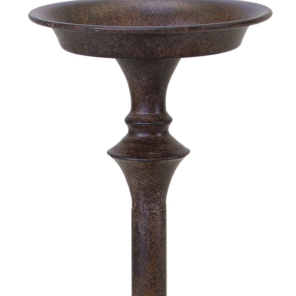 Homeroots Set Of Three Brown Rustic Resin Tabletop Pillar Candle Holders   517622