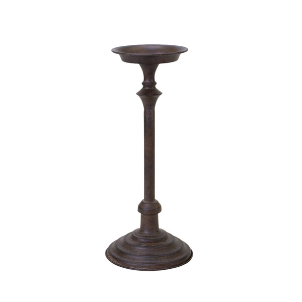 Homeroots Set Of Three Brown Rustic Resin Tabletop Pillar Candle Holders   517622
