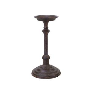 Homeroots Set Of Three Brown Rustic Resin Tabletop Pillar Candle Holders   517622