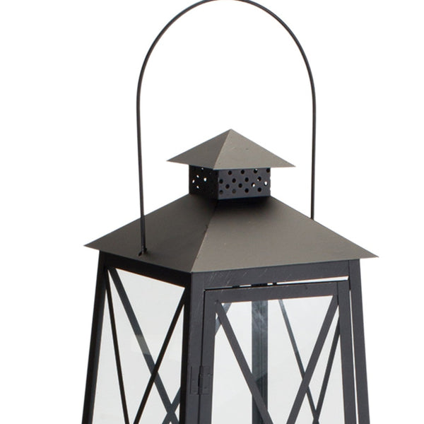 Homeroots Set Of Two Black Iron Ornate Tabletop Lantern Candle Holders   517642