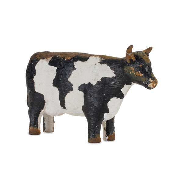 Homeroots Set Of Four Black And White Farm Animal Polyresin Tabletop Candleholders   517644