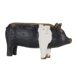 Homeroots Set Of Four Black And White Farm Animal Polyresin Tabletop Candleholders   517644
