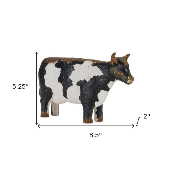Homeroots Set Of Four Black And White Farm Animal Polyresin Tabletop Candleholders   517644